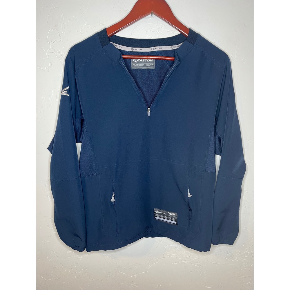 Easton Youth SM 1/4 Zip Baseball Cage Jacket Navy Blue‎ Pullover